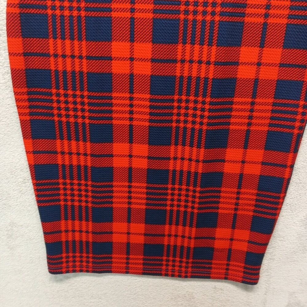 SHEIN Women Dress Plaid Bodycon Red Blue Knit Pullover Size M(8-10) - Picture 3 of 10